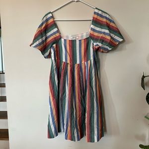 Madewell square neck mini dress in festival stripe.